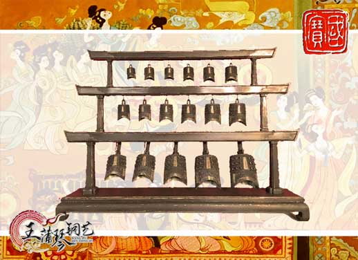 山東客戶定制17件古編鐘，迎賓編鐘古樂