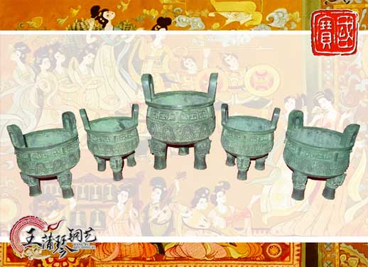 銅鼎，銅五鼎，中國(guó)鼎，佛像用鼎